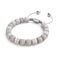 Agate grise | Argent | Bracelet macramé caillou pierre gemme